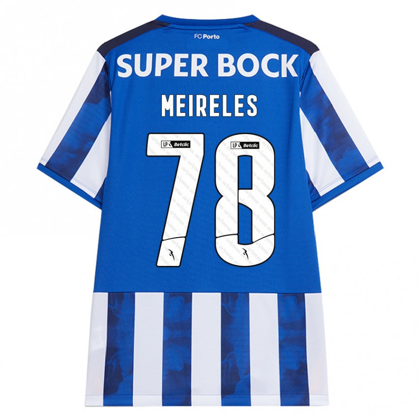 Women Football Jorge Meireles #78 Blue White Home Jersey 2024/25 T-Shirt Nz