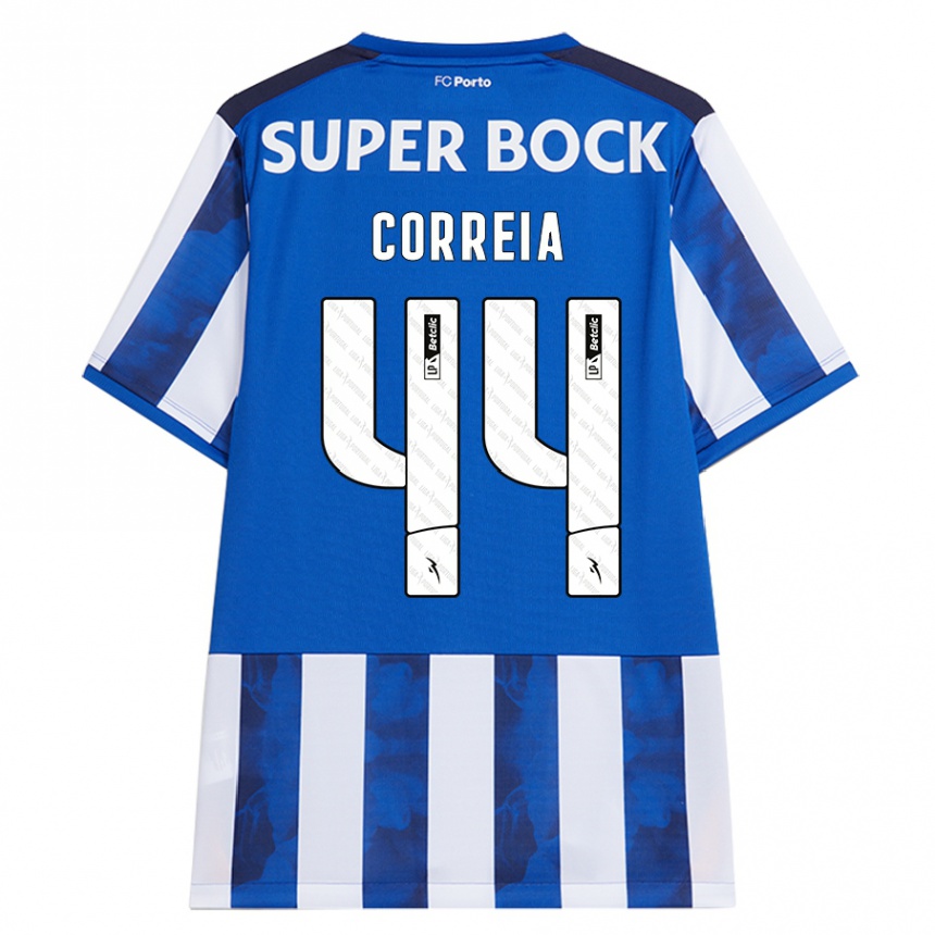 Women Football Romain Correia #44 Blue White Home Jersey 2024/25 T-Shirt Nz