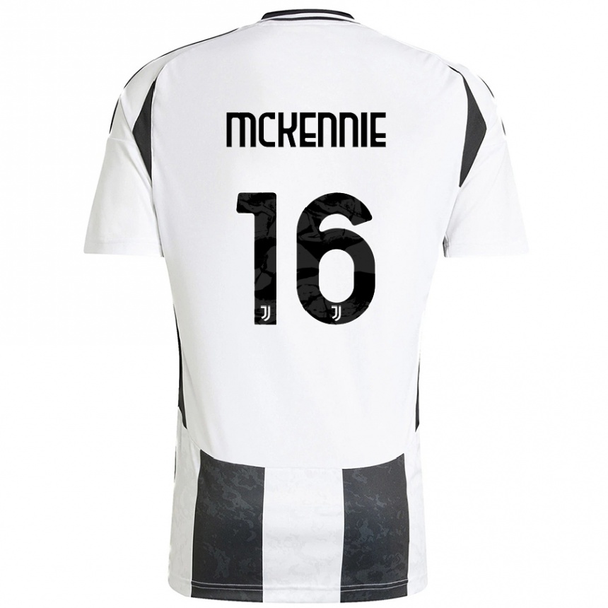 Women Football Weston Mckennie #16 White Black Home Jersey 2024/25 T-Shirt Nz