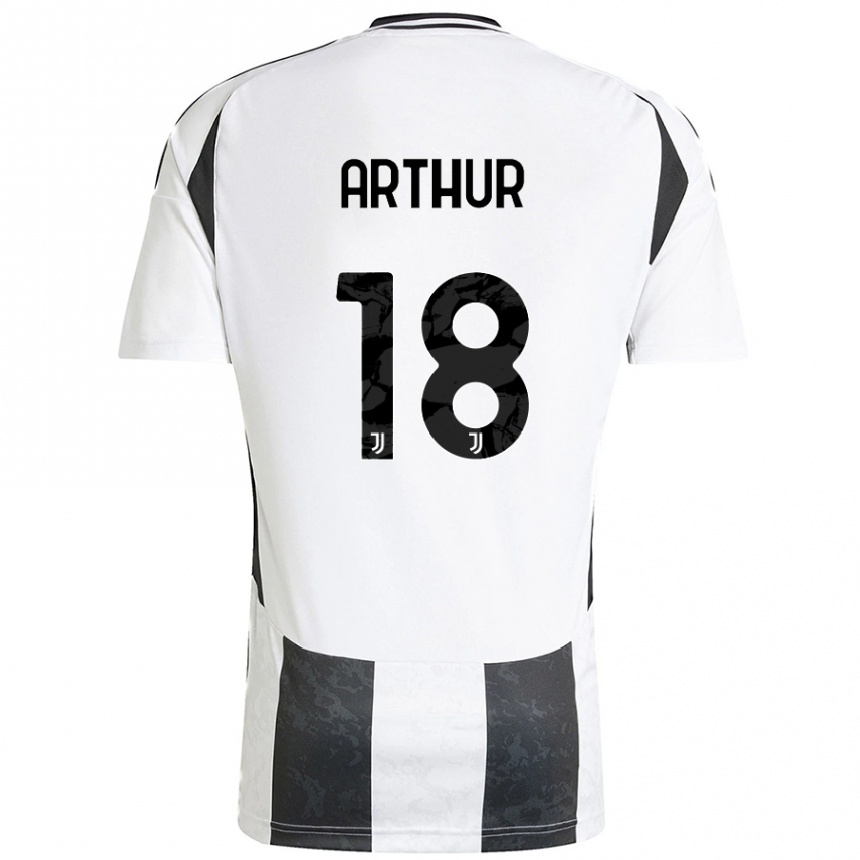 Women Football Arthur Melo #18 White Black Home Jersey 2024/25 T-Shirt Nz