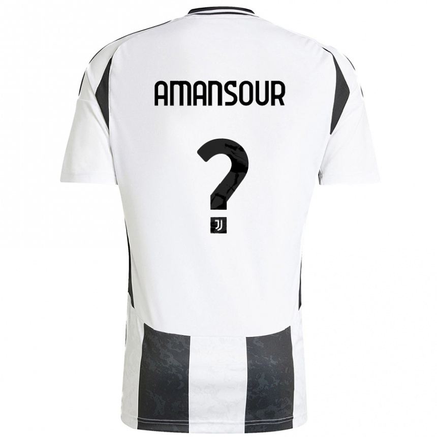 Women Football Adam Amansour #0 White Black Home Jersey 2024/25 T-Shirt Nz