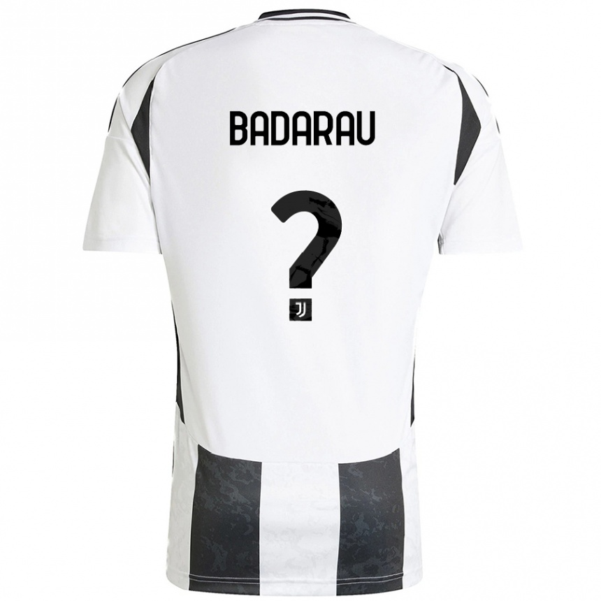 Women Football Fabio Bădărău #0 White Black Home Jersey 2024/25 T-Shirt Nz