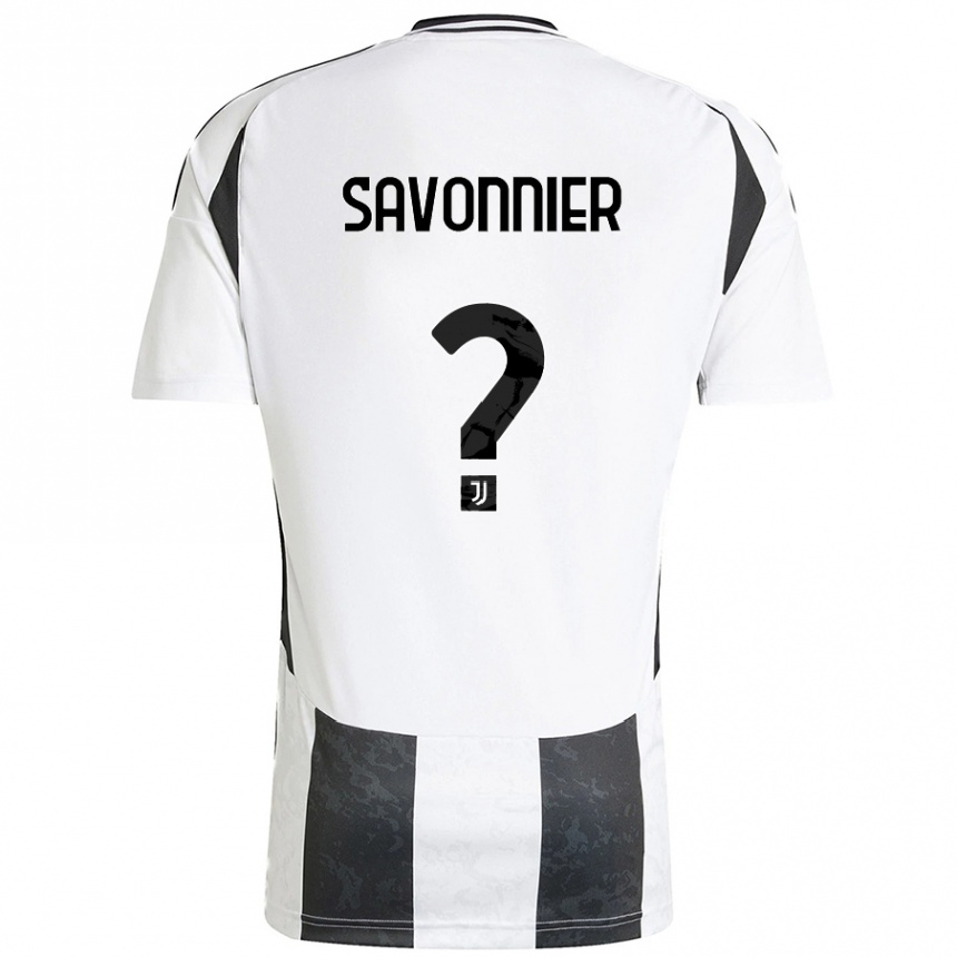 Women Football Nelson Savonnier #0 White Black Home Jersey 2024/25 T-Shirt Nz