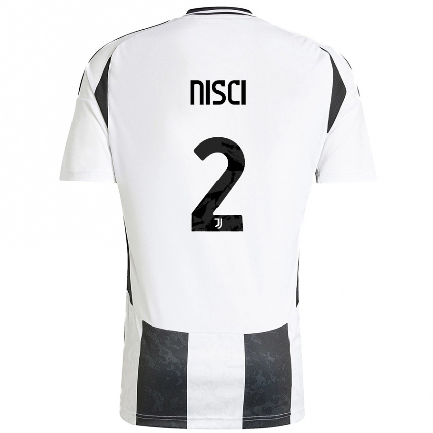 Women Football Alessandro Nisci #2 White Black Home Jersey 2024/25 T-Shirt Nz