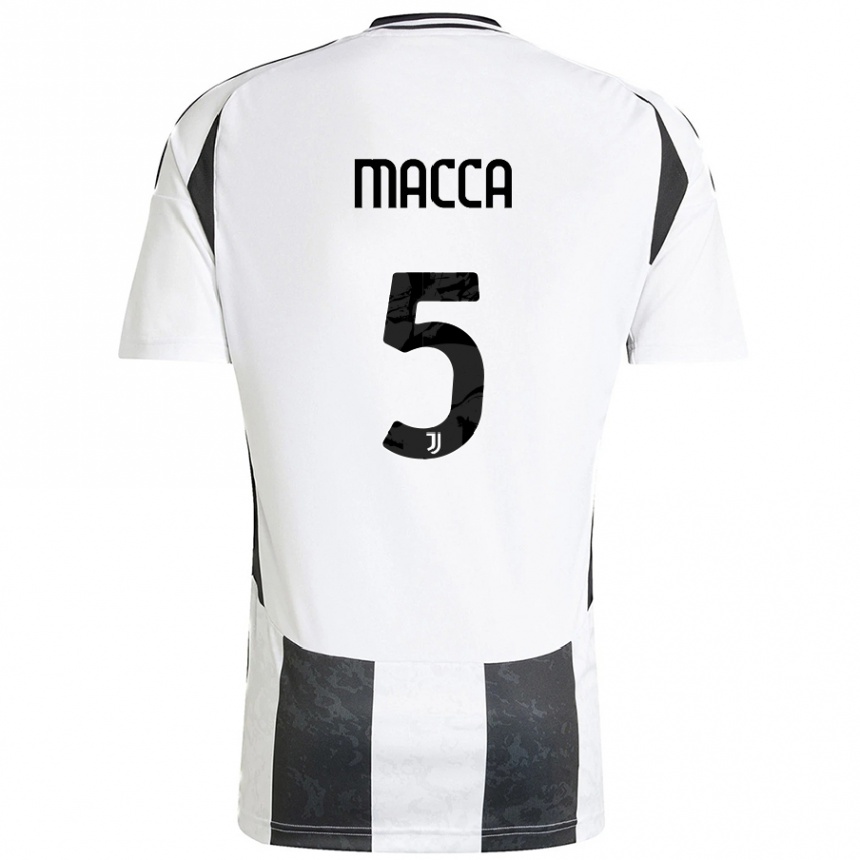 Women Football Federico Macca #5 White Black Home Jersey 2024/25 T-Shirt Nz