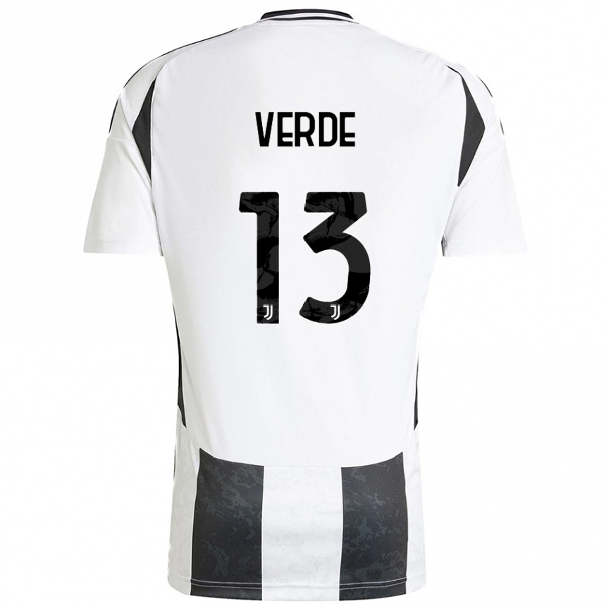 Women Football Francesco Verde #13 White Black Home Jersey 2024/25 T-Shirt Nz