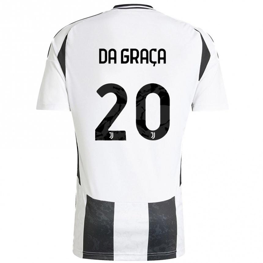 Women Football Cosimo Da Graça #20 White Black Home Jersey 2024/25 T-Shirt Nz