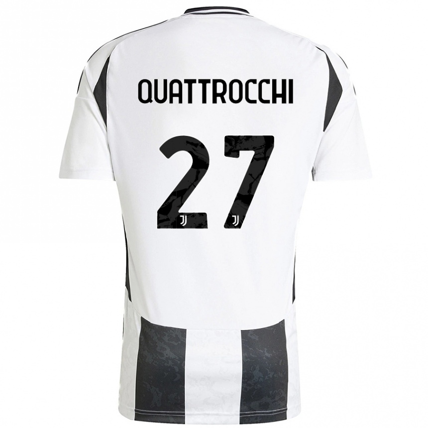 Women Football Juan Ignacio Quattrocchi #27 White Black Home Jersey 2024/25 T-Shirt Nz