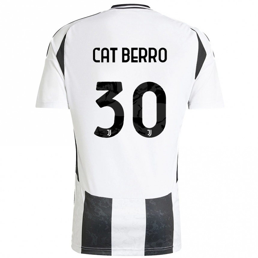 Women Football Simone Cat Berro #30 White Black Home Jersey 2024/25 T-Shirt Nz