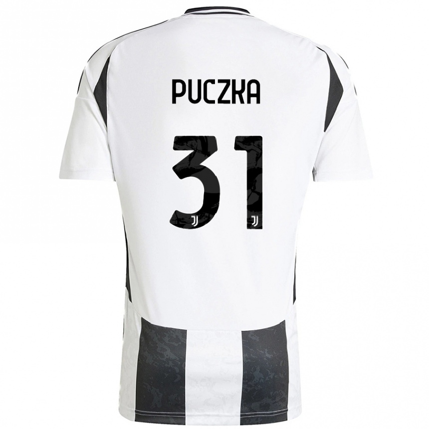 Women Football David Puczka #31 White Black Home Jersey 2024/25 T-Shirt Nz