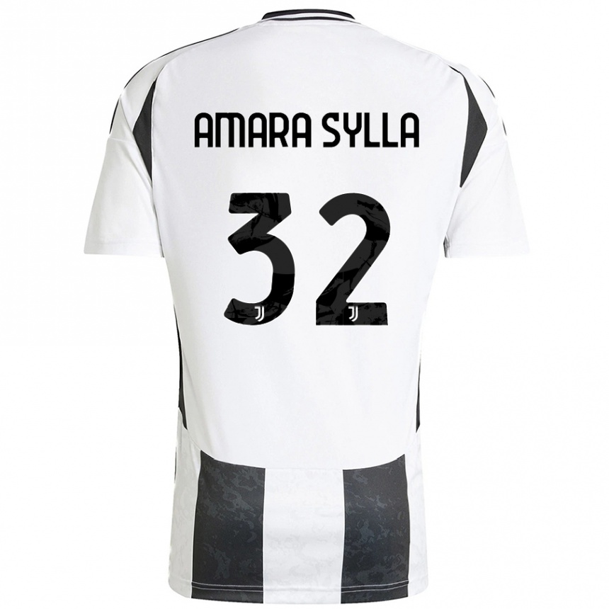 Women Football Idris Amara Sylla #32 White Black Home Jersey 2024/25 T-Shirt Nz