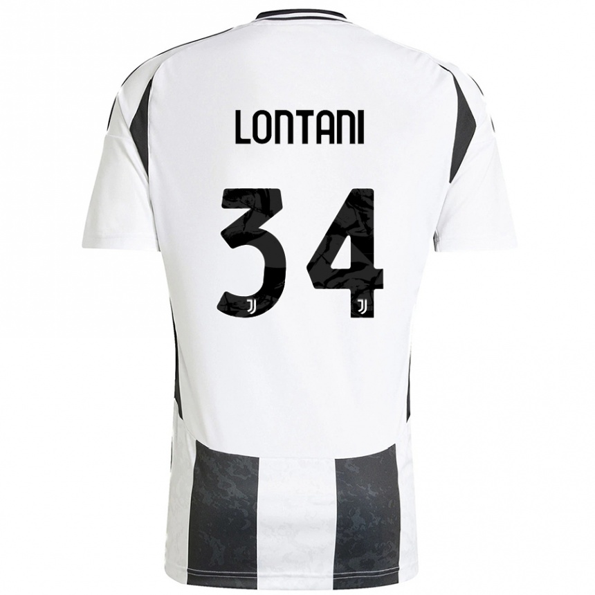 Women Football Matteo Lontani #34 White Black Home Jersey 2024/25 T-Shirt Nz