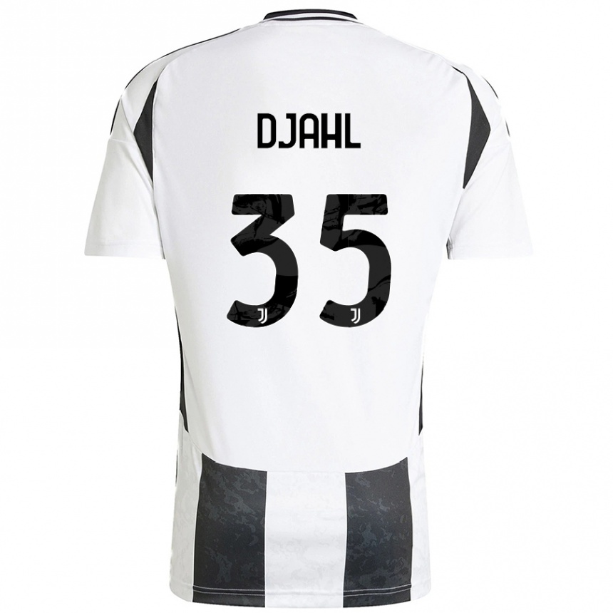 Women Football Rayan Djahl #35 White Black Home Jersey 2024/25 T-Shirt Nz