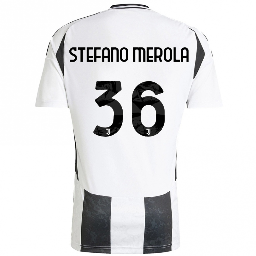 Women Football Antonio Stefano Merola #36 White Black Home Jersey 2024/25 T-Shirt Nz