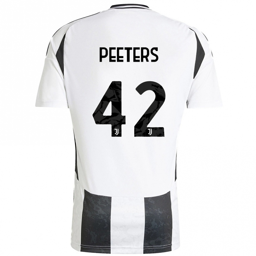 Women Football Daouda Peeters #42 White Black Home Jersey 2024/25 T-Shirt Nz