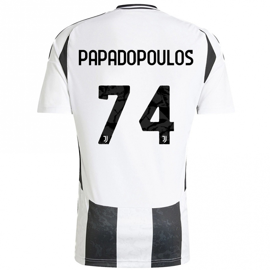 Women Football Christos Papadopoulos #74 White Black Home Jersey 2024/25 T-Shirt Nz