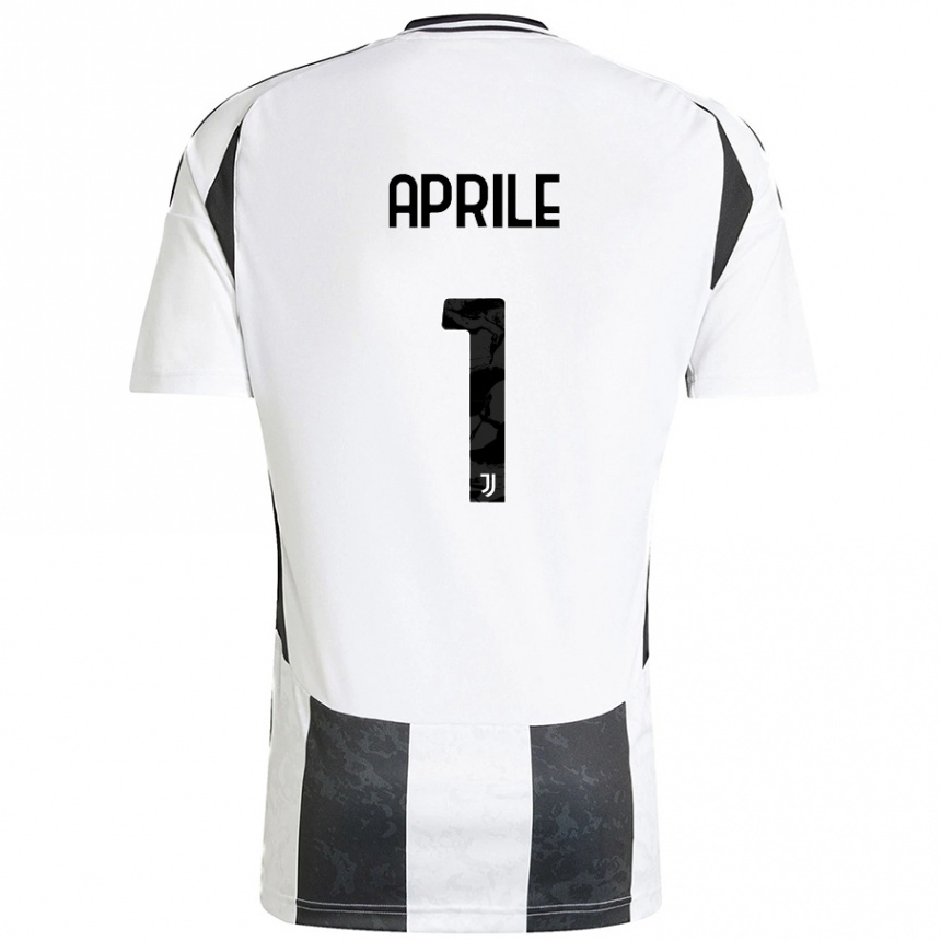 Women Football Roberta Aprile #1 White Black Home Jersey 2024/25 T-Shirt Nz