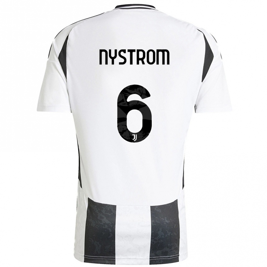 Women Football Paulina Nyström #6 White Black Home Jersey 2024/25 T-Shirt Nz