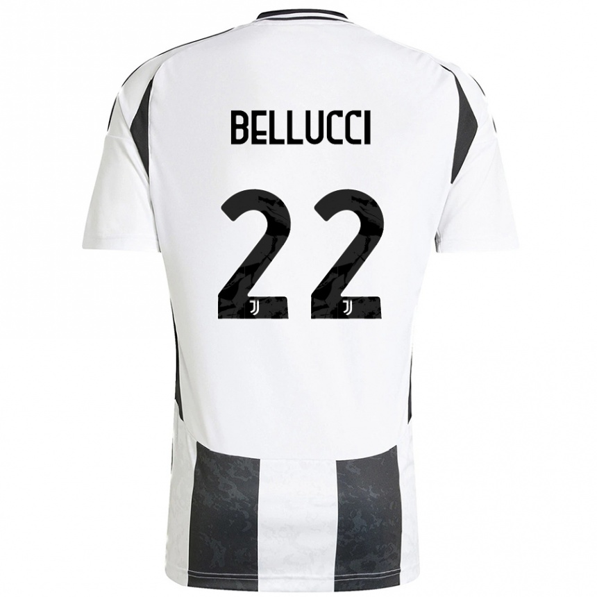 Women Football Melissa Bellucci #22 White Black Home Jersey 2024/25 T-Shirt Nz