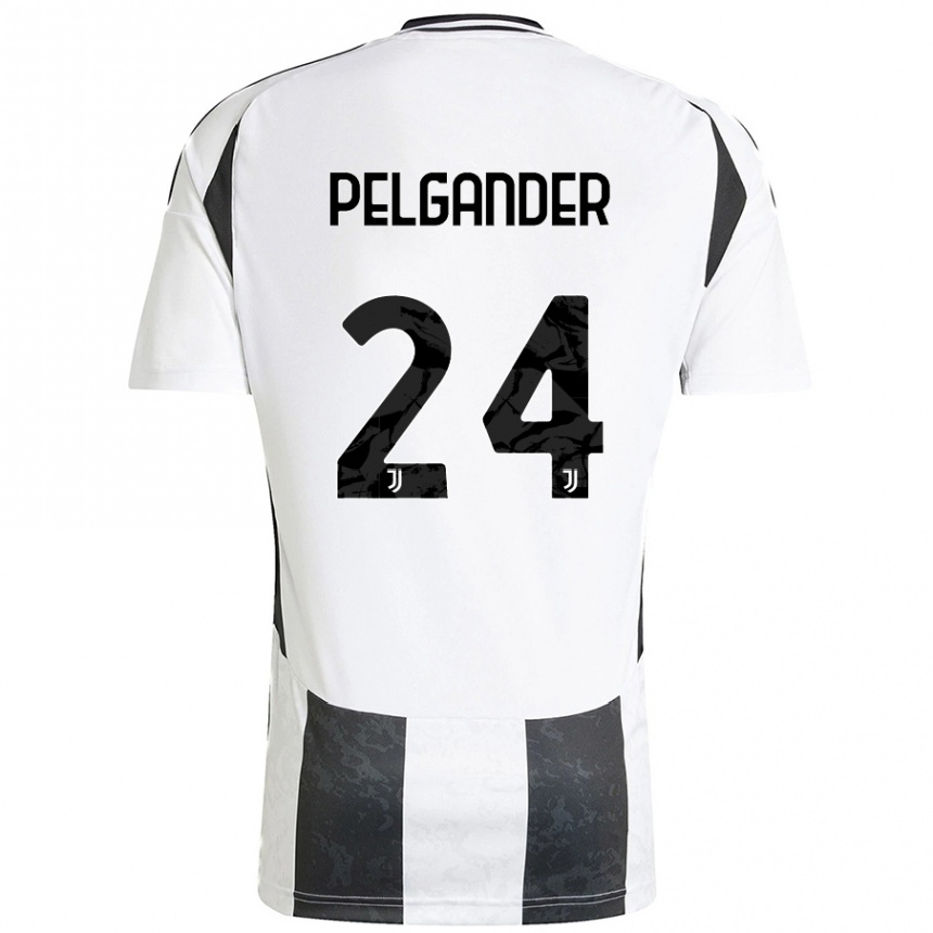 Women Football Elsa Pelgander #24 White Black Home Jersey 2024/25 T-Shirt Nz