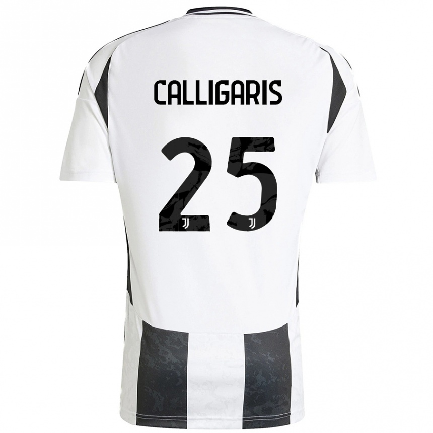 Women Football Viola Calligaris #25 White Black Home Jersey 2024/25 T-Shirt Nz