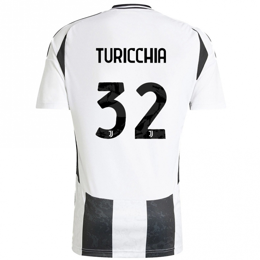 Women Football Riccardo Turicchia #32 White Black Home Jersey 2024/25 T-Shirt Nz