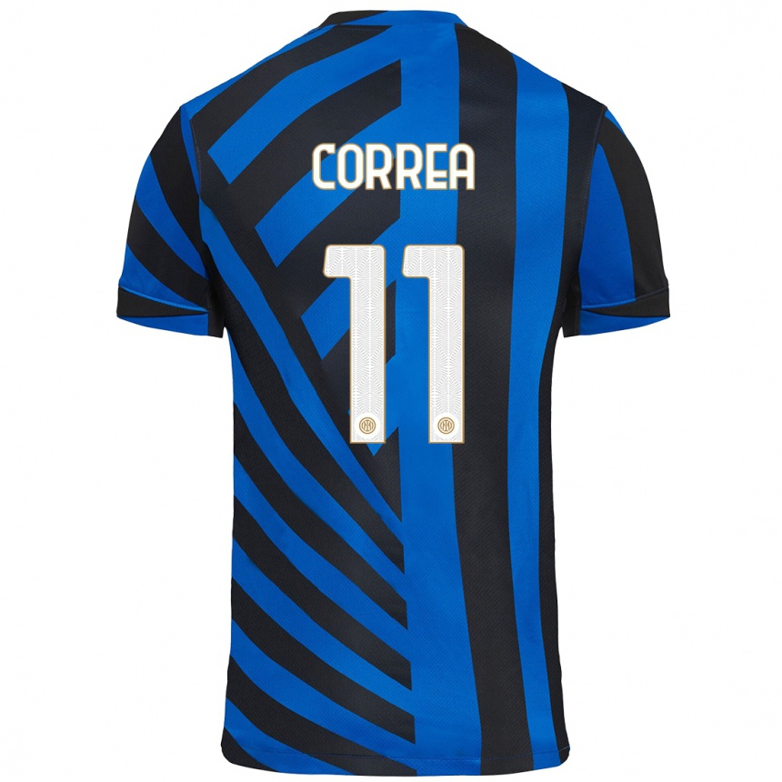 Women Football Joaquin Correa #11 Blue Black Home Jersey 2024/25 T-Shirt Nz