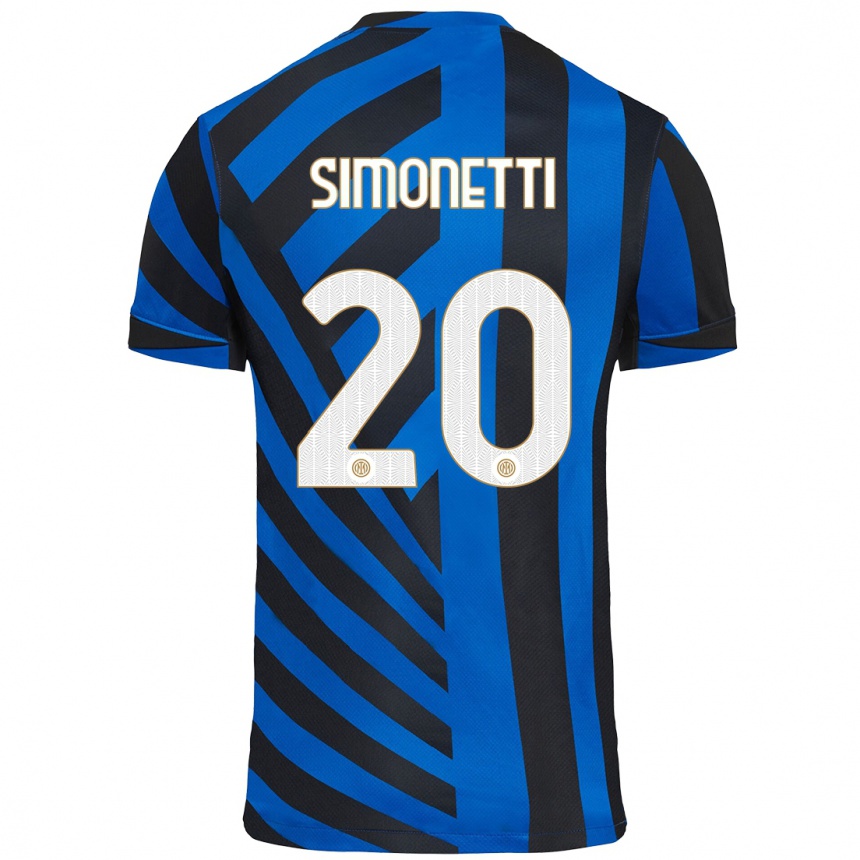 Women Football Flaminia Simonetti #20 Blue Black Home Jersey 2024/25 T-Shirt Nz