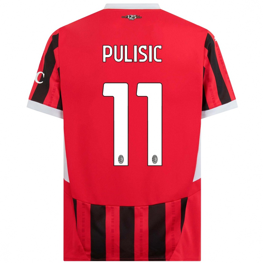 Women Football Christian Pulisic #11 Red Black Home Jersey 2024/25 T-Shirt Nz