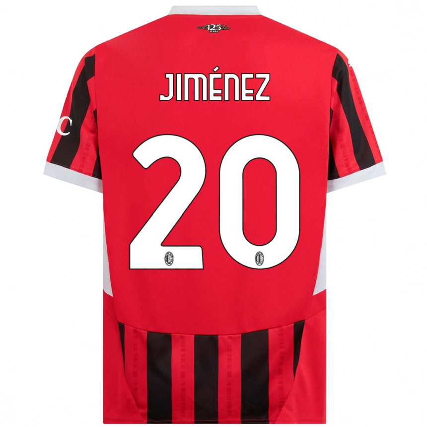 Women Football Álex Jiménez #20 Red Black Home Jersey 2024/25 T-Shirt Nz