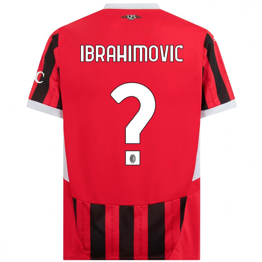 Women Football Vincent Ibrahimovic #0 Red Black Home Jersey 2024/25 T-Shirt Nz