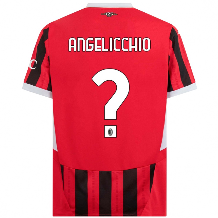 Women Football Mattia Angelicchio #0 Red Black Home Jersey 2024/25 T-Shirt Nz