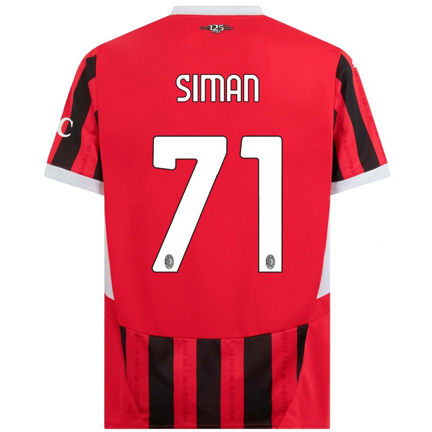 Women Football Alexandru Șiman #71 Red Black Home Jersey 2024/25 T-Shirt Nz