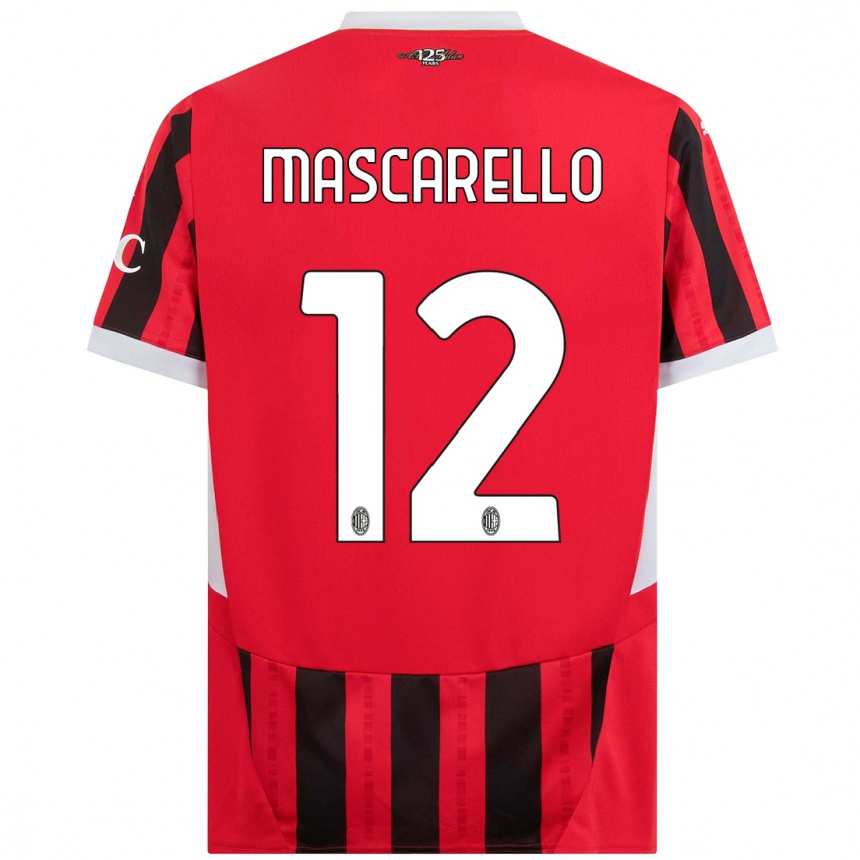 Women Football Marta Mascarello #12 Red Black Home Jersey 2024/25 T-Shirt Nz