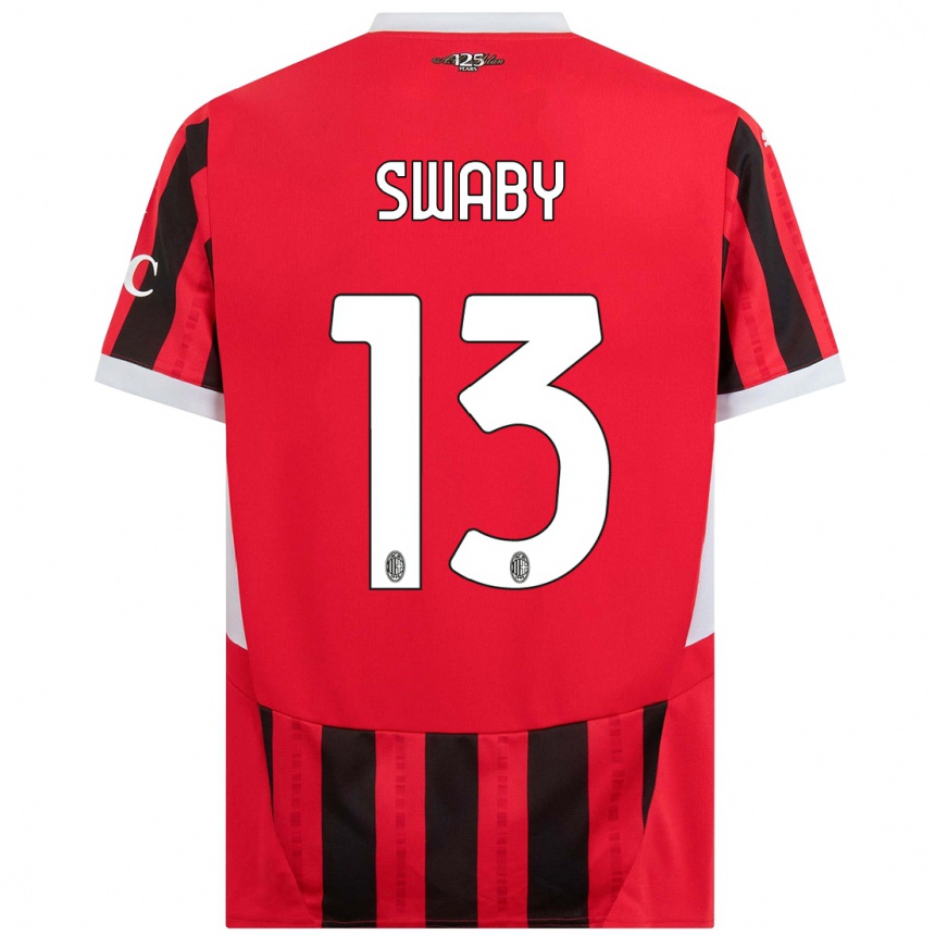 Women Football Allyson Swaby #13 Red Black Home Jersey 2024/25 T-Shirt Nz