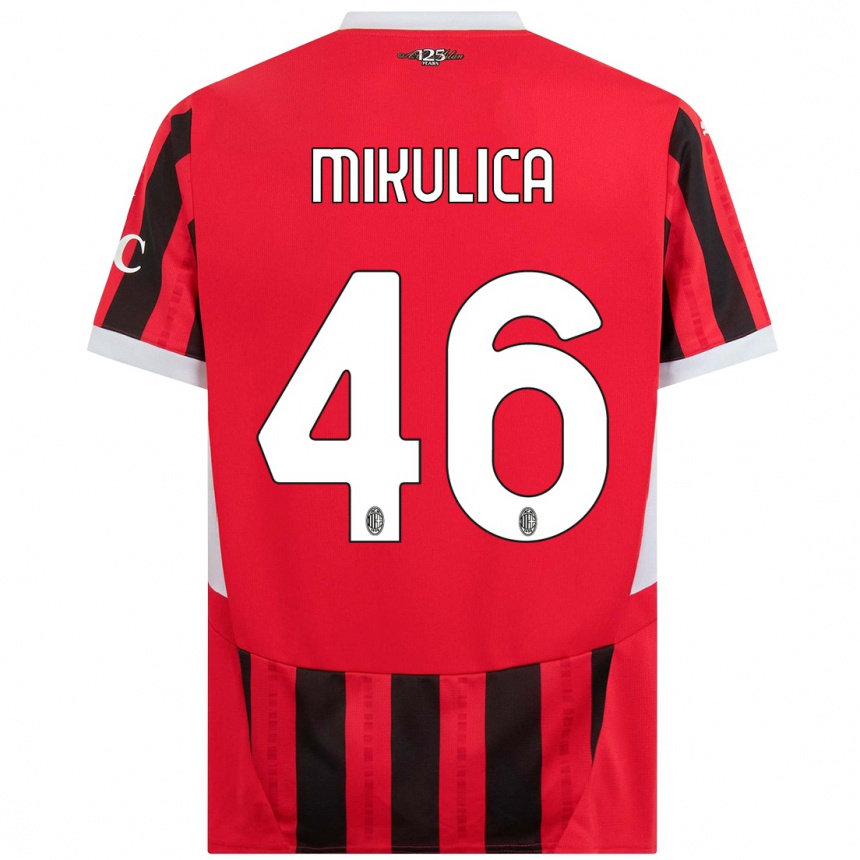 Women Football Petra Mikulica #46 Red Black Home Jersey 2024/25 T-Shirt Nz