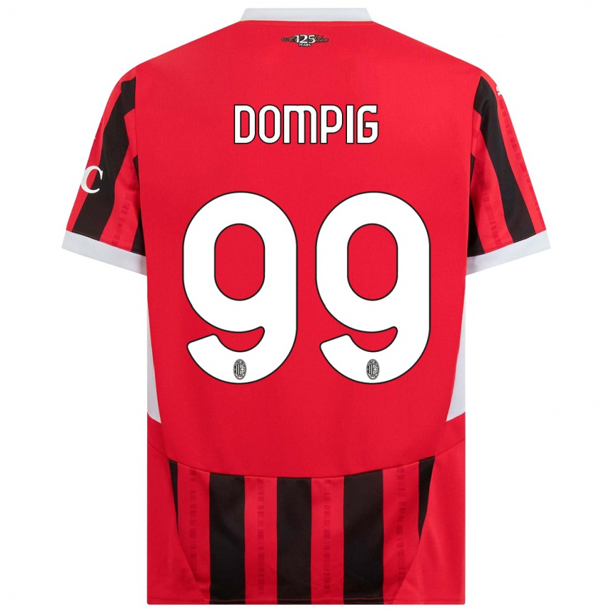 Women Football Chanté Dompig #99 Red Black Home Jersey 2024/25 T-Shirt Nz