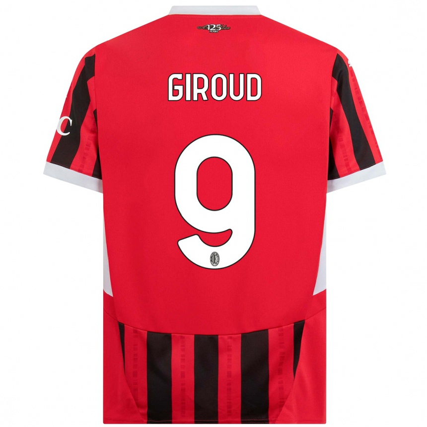 Women Football Olivier Giroud #9 Red Black Home Jersey 2024/25 T-Shirt Nz