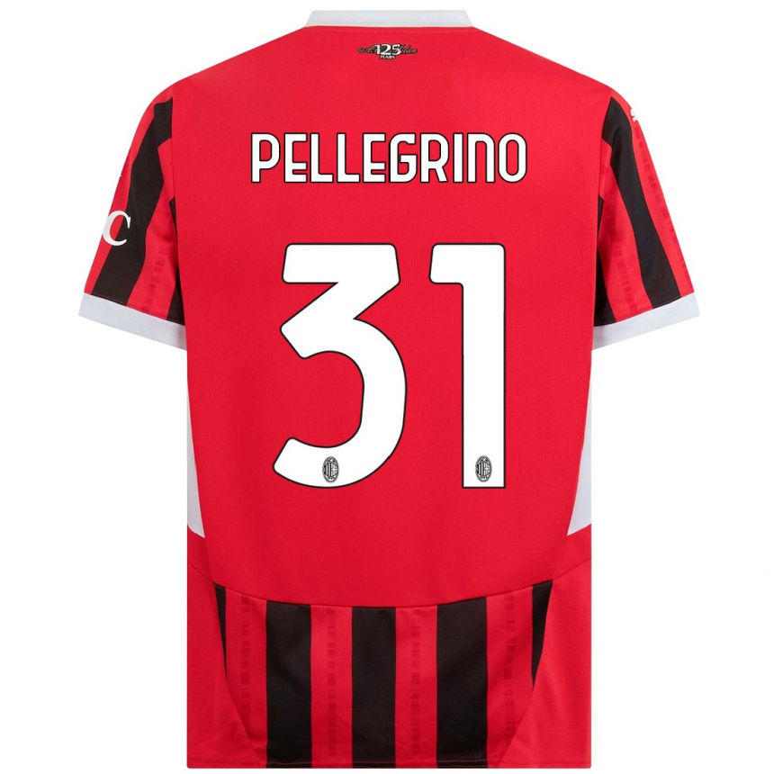 Women Football Marco Pellegrino #31 Red Black Home Jersey 2024/25 T-Shirt Nz