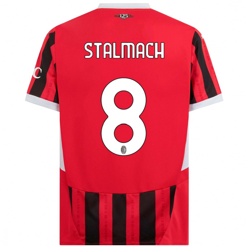 Women Football Dariusz Stalmach #8 Red Black Home Jersey 2024/25 T-Shirt Nz