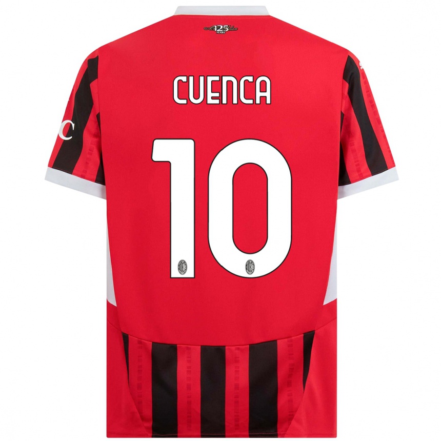 Women Football Hugo Cuenca #10 Red Black Home Jersey 2024/25 T-Shirt Nz