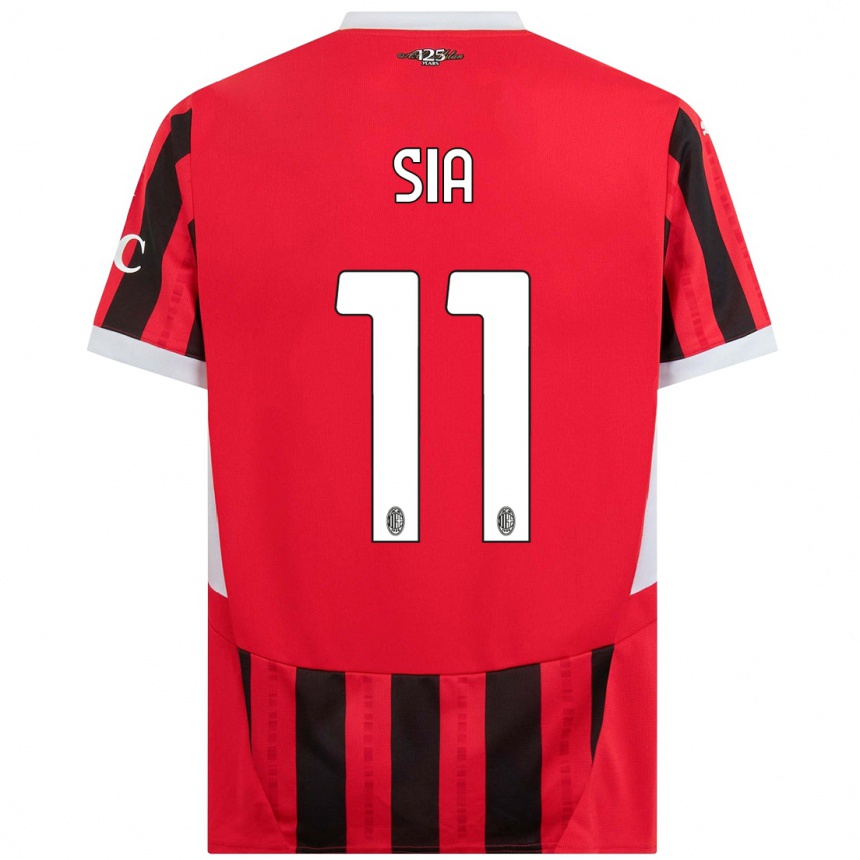 Women Football Diego Sia #11 Red Black Home Jersey 2024/25 T-Shirt Nz