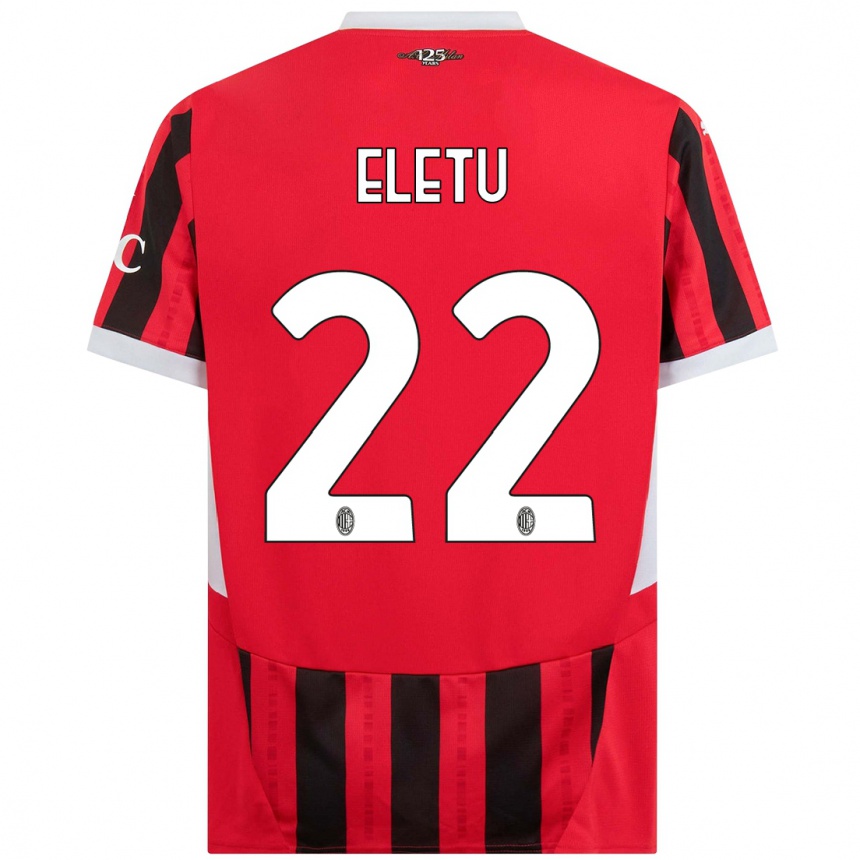 Women Football Victor Eletu #22 Red Black Home Jersey 2024/25 T-Shirt Nz