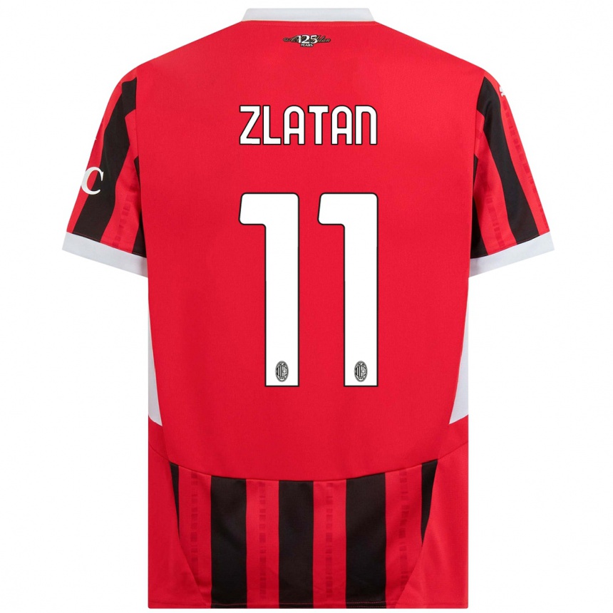 Women Football Zlatan Ibrahimovic #11 Red Black Home Jersey 2024/25 T-Shirt Nz