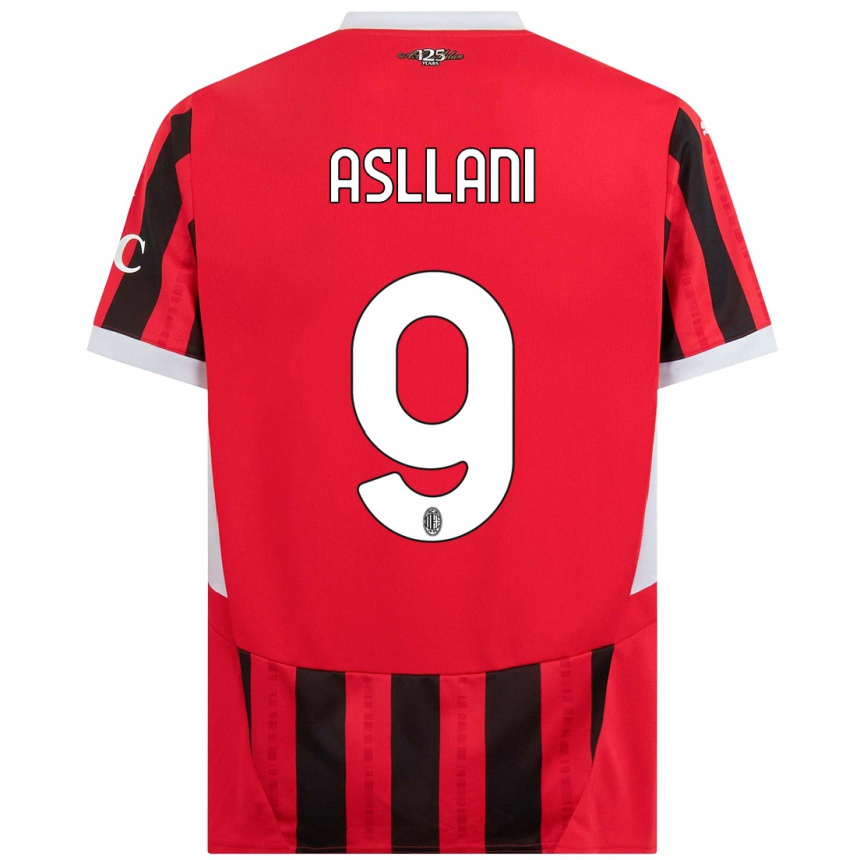 Women Football Kosovare Asllani #9 Red Black Home Jersey 2024/25 T-Shirt Nz