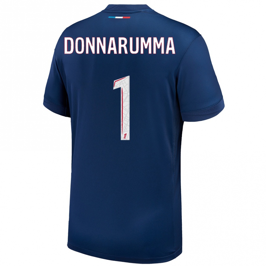 Women Football Gianluigi Donnarumma #1 Navy Blue White Home Jersey 2024/25 T-Shirt Nz