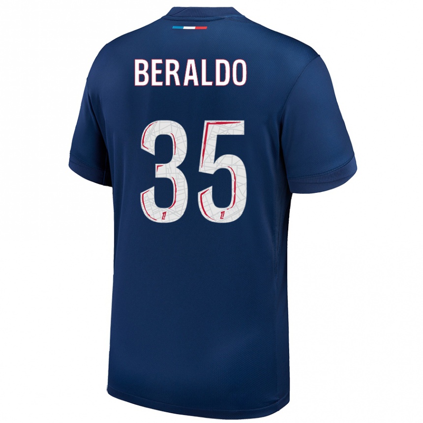 Women Football Lucas Beraldo #35 Navy Blue White Home Jersey 2024/25 T-Shirt Nz