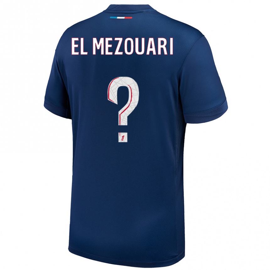 Women Football Salah-Dine El Mezouari #0 Navy Blue White Home Jersey 2024/25 T-Shirt Nz