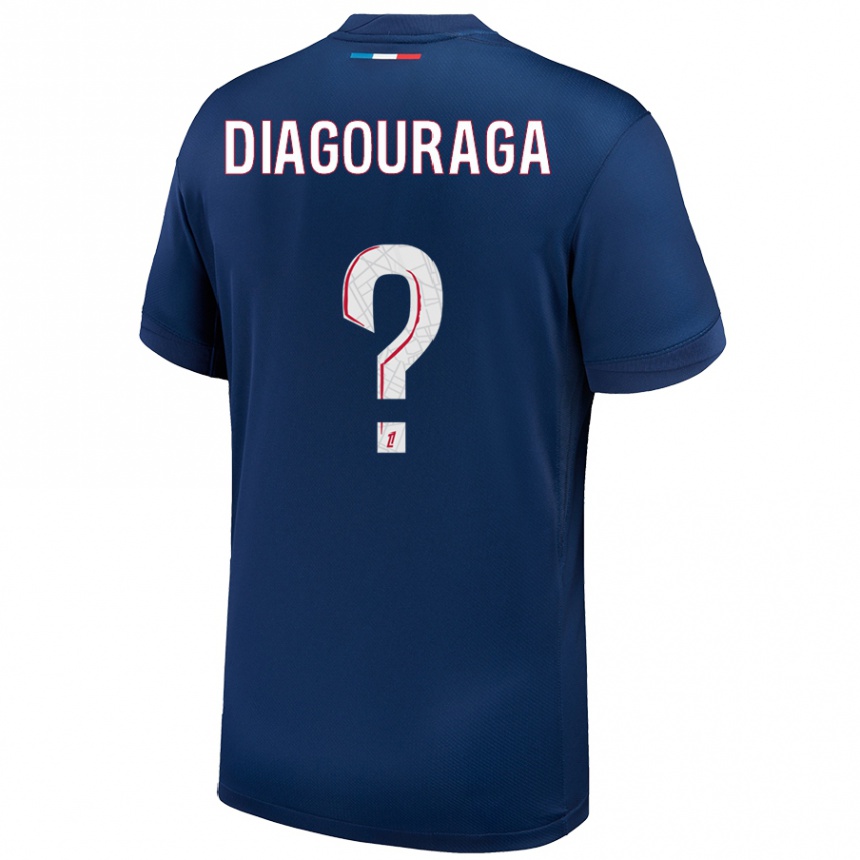 Women Football Toumani Diagouraga #0 Navy Blue White Home Jersey 2024/25 T-Shirt Nz