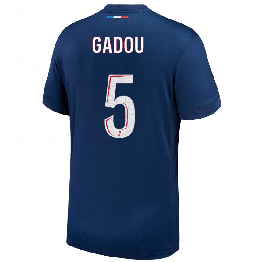 Women Football Joane Gadou #5 Navy Blue White Home Jersey 2024/25 T-Shirt Nz